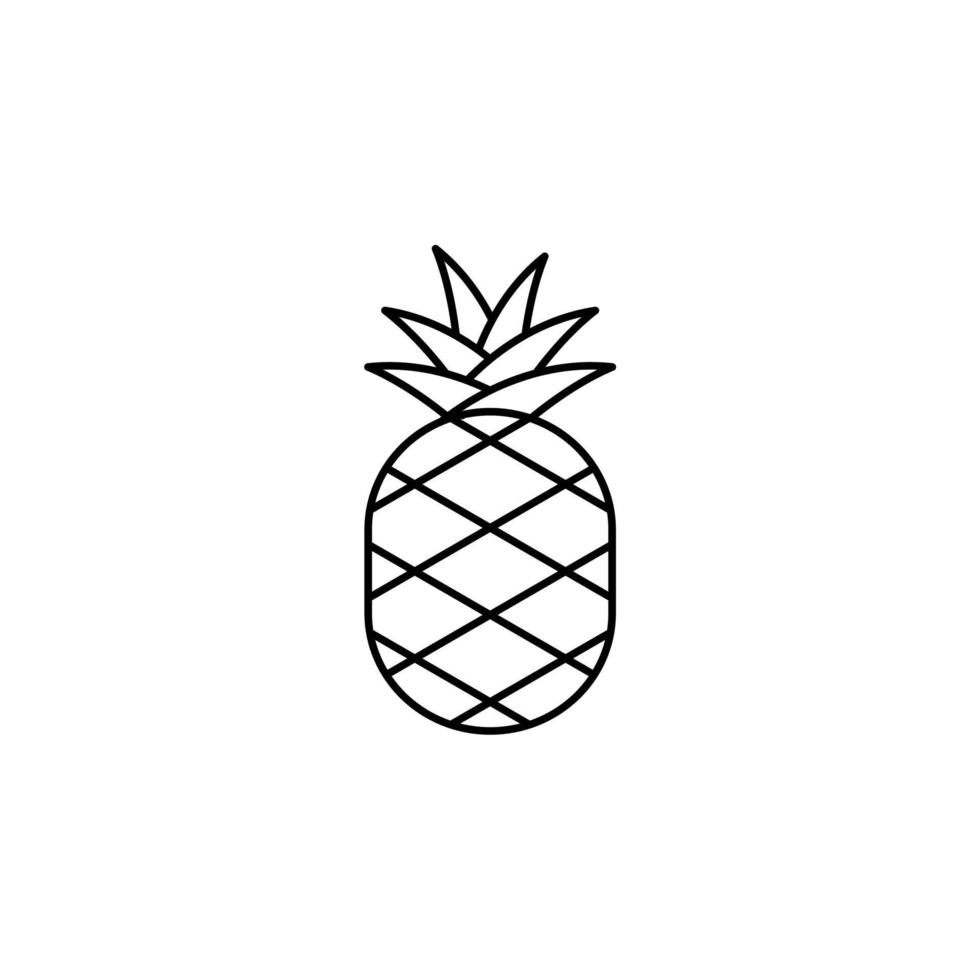 plantilla de logotipo de ilustración vectorial de icono de línea delgada de piña. adecuado para muchos propósitos. vector