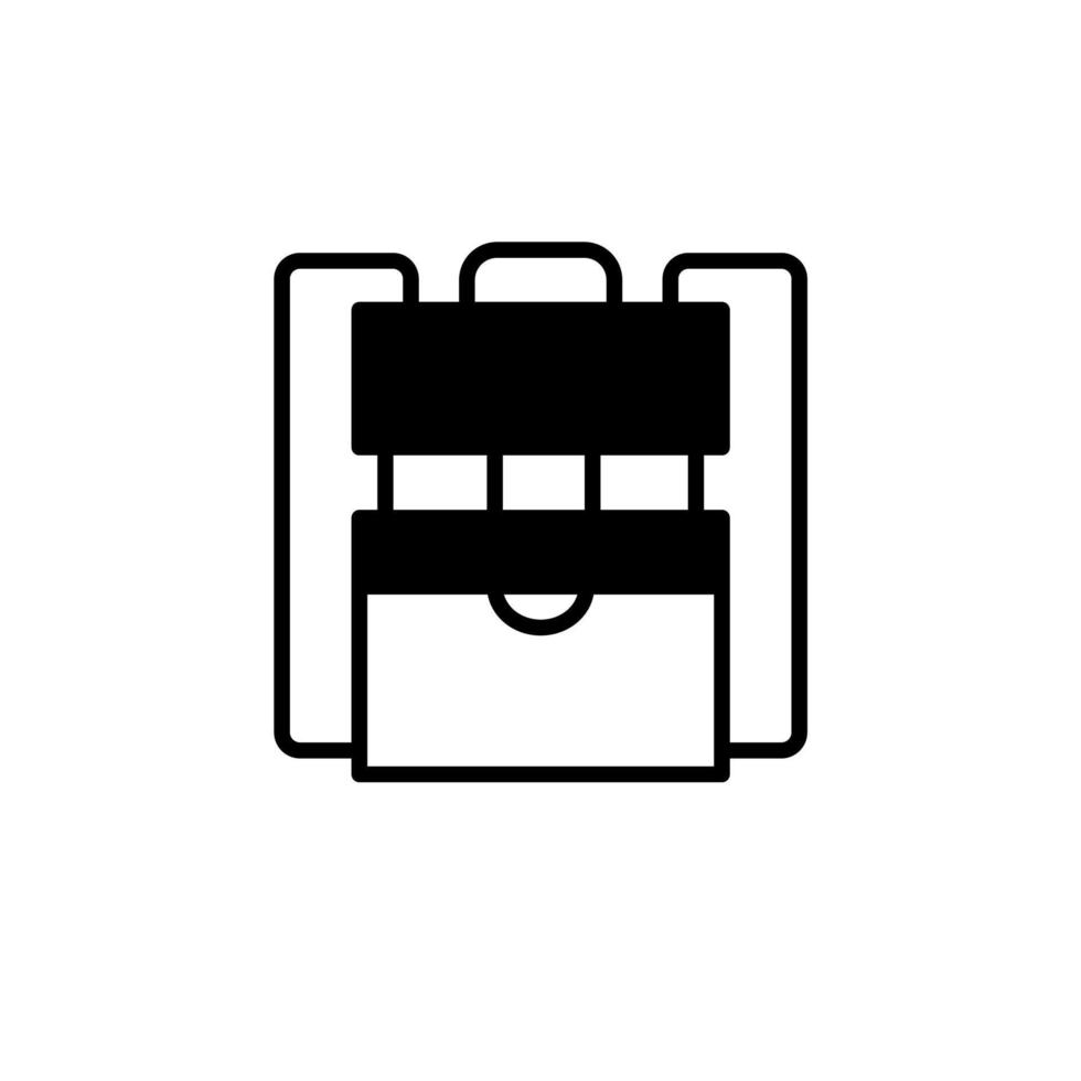 Backpack, School, Rucksack, Knapsack Solid Line Icon Vector Illustration Logo Template. Suitable For Many Purposes.