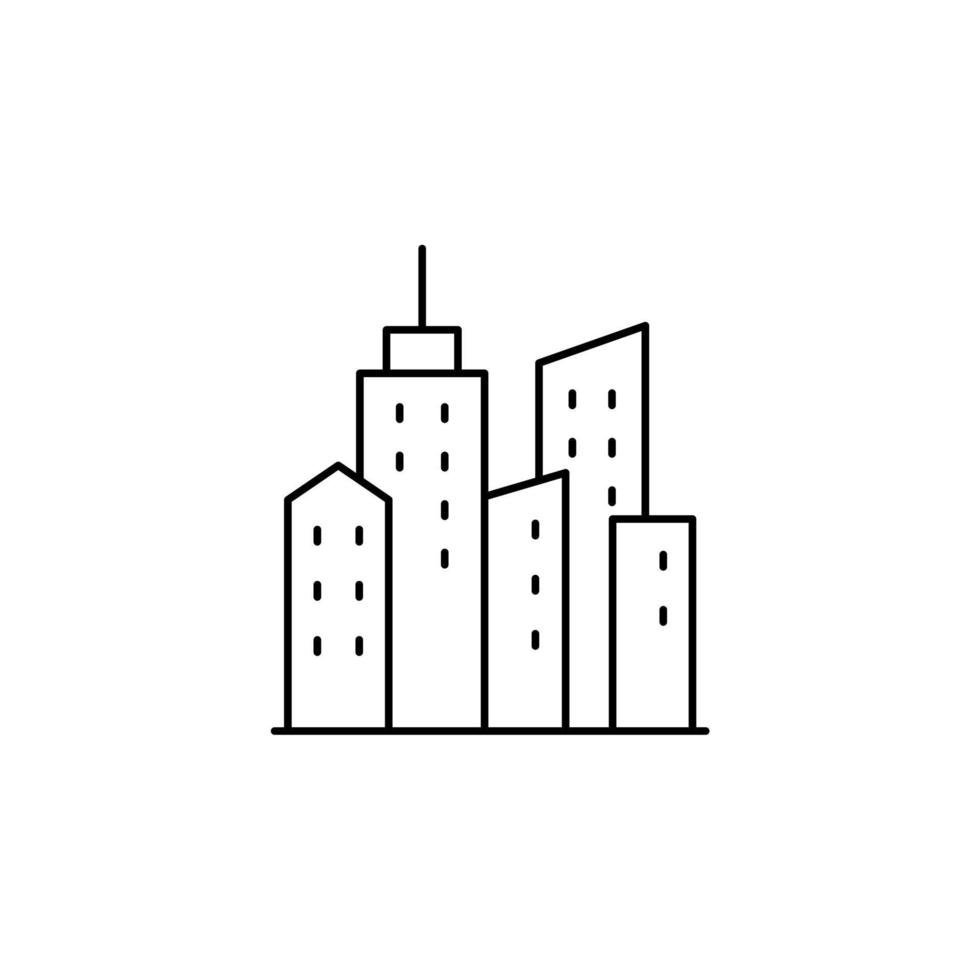 City, Town, Urban Thin Line Icon Vector Illustration Logo Template. Suitable For Many Purposes.