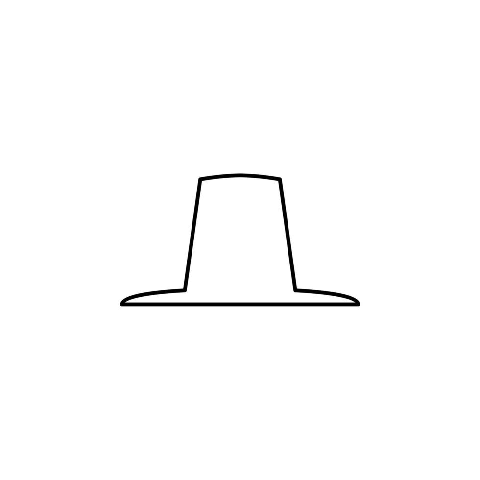 sombrero, accesorio, plantilla de logotipo de ilustración de vector de icono de línea delgada de moda. adecuado para muchos propósitos.