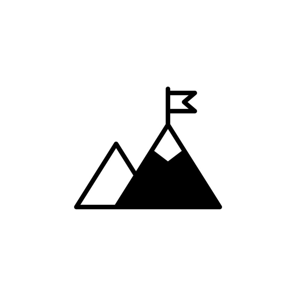 Mountain, Hill, Mount, Peak Solid Line Icon Vector Illustration Logo Template. Suitable For Many Purposes.