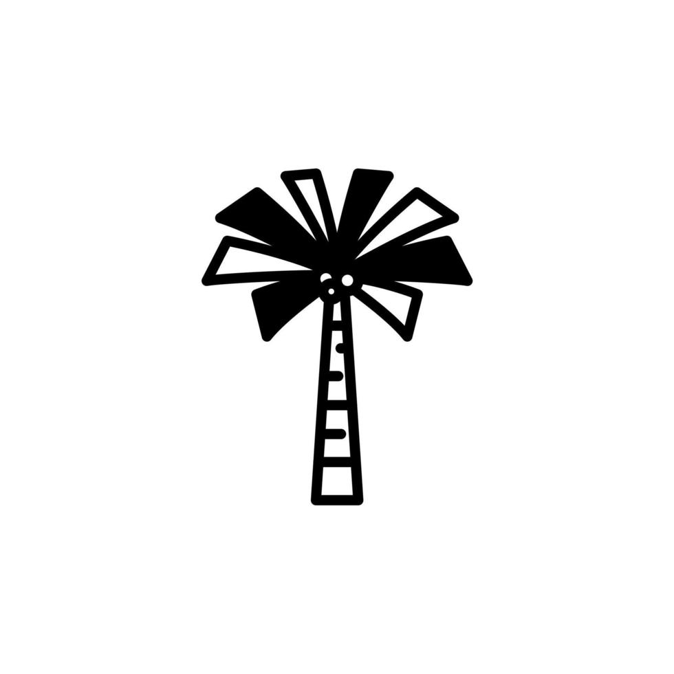 Palm, Coconut, Tree, Island, Beach Solid Line Icon Vector Illustration Logo Template. Suitable For Many Purposes.