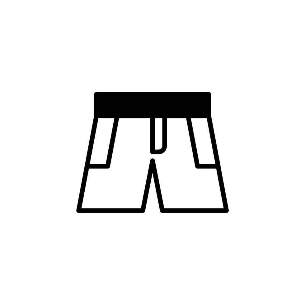 Shorts, Casual, Pants Solid Line Icon Vector Illustration Logo Template. Suitable For Many Purposes.