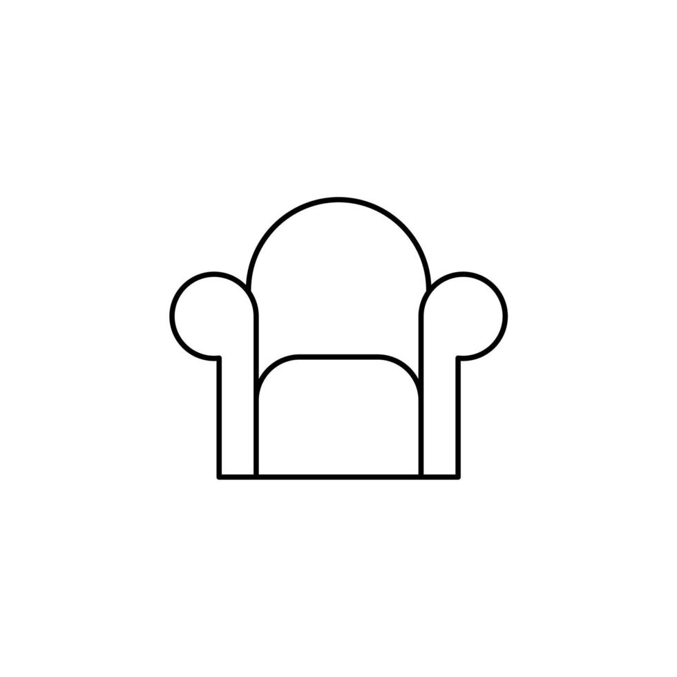 Chair, Seat Thin Line Icon Vector Illustration Logo Template. Suitable For Many Purposes.