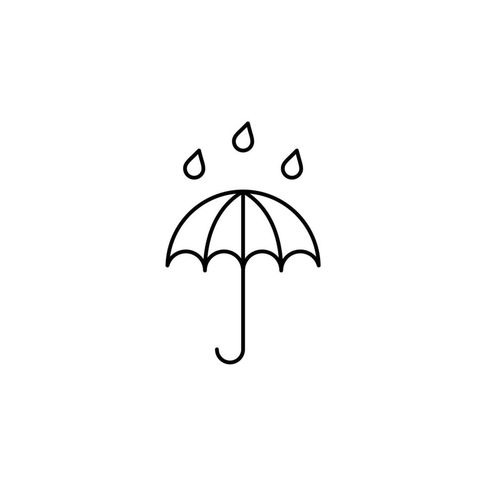 paraguas, clima, protección delgada línea icono vector ilustración logotipo plantilla. adecuado para muchos propósitos.