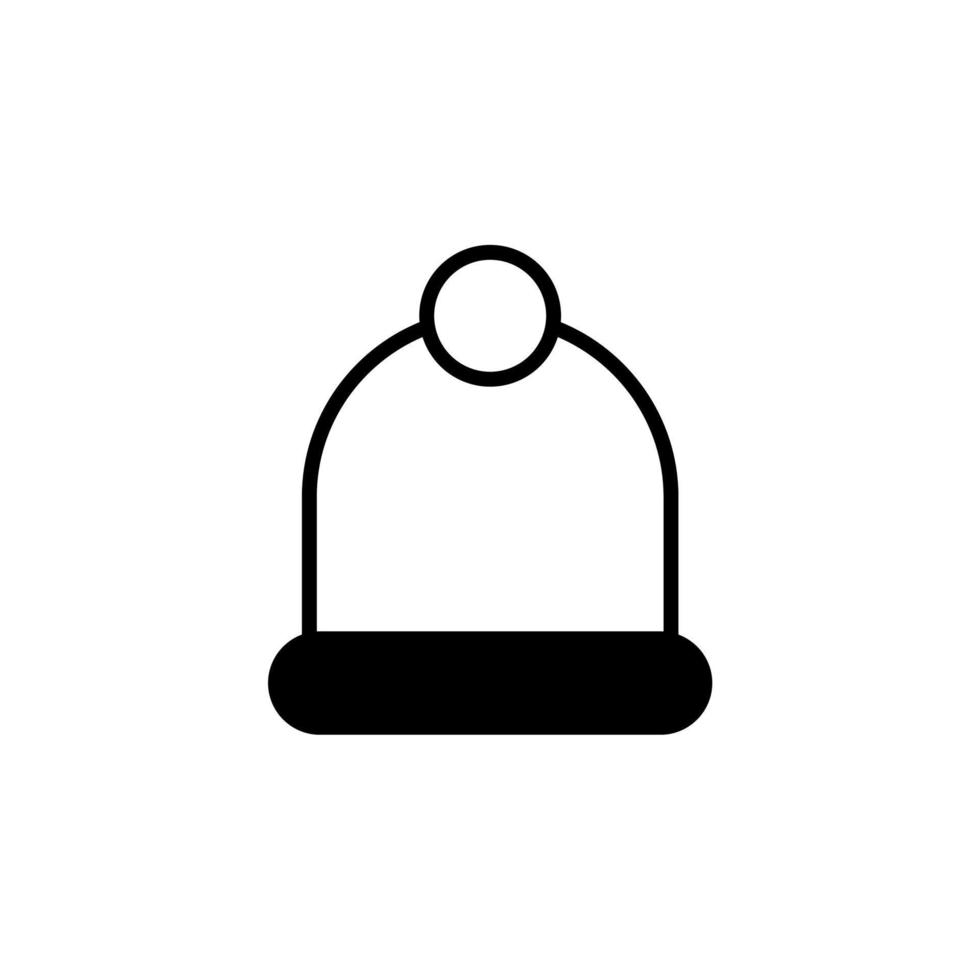 Beanie Solid Line Icon Vector Illustration Logo Template. Suitable For Many Purposes.