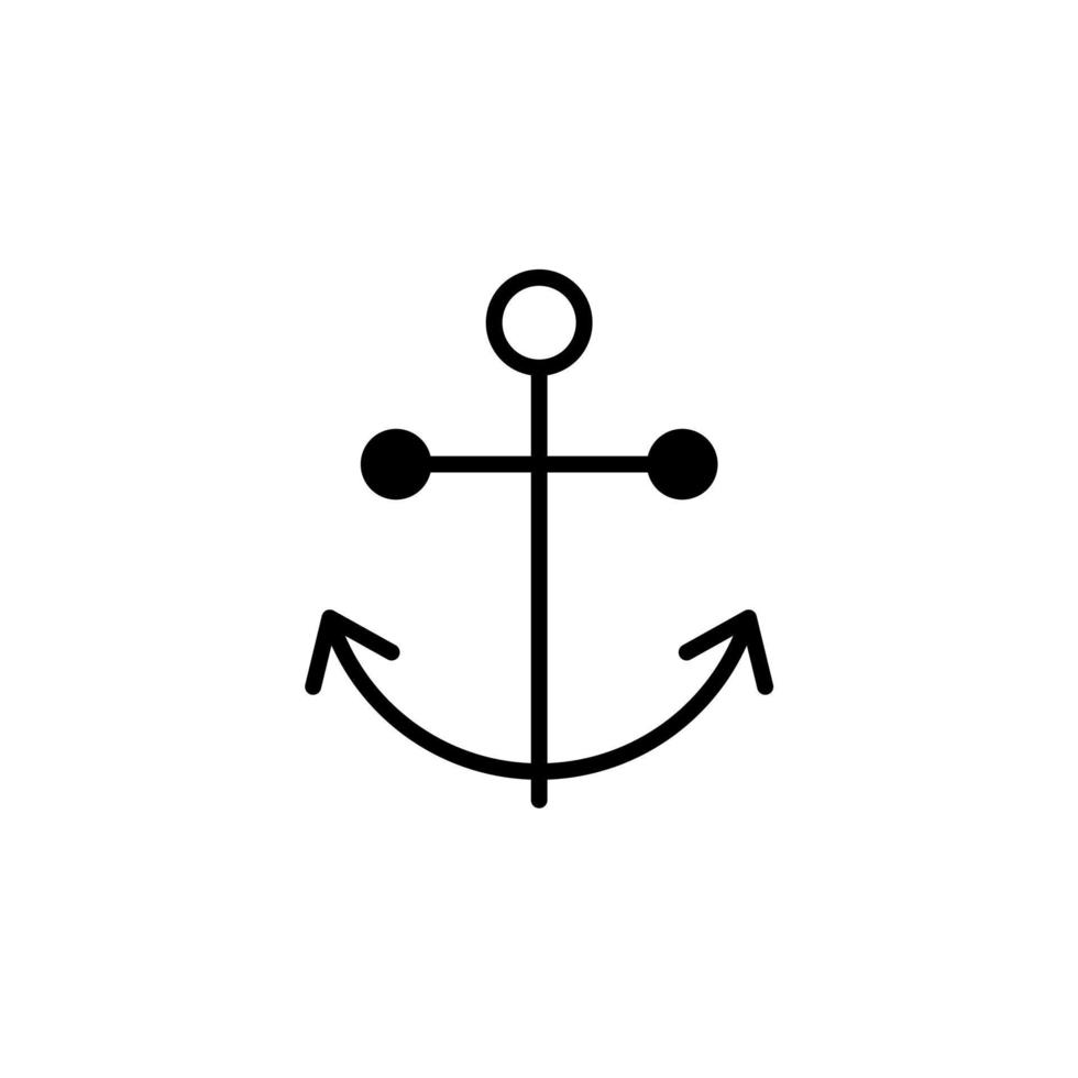 Anchor, Port Solid Line Icon Vector Illustration Logo Template. Suitable For Many Purposes.