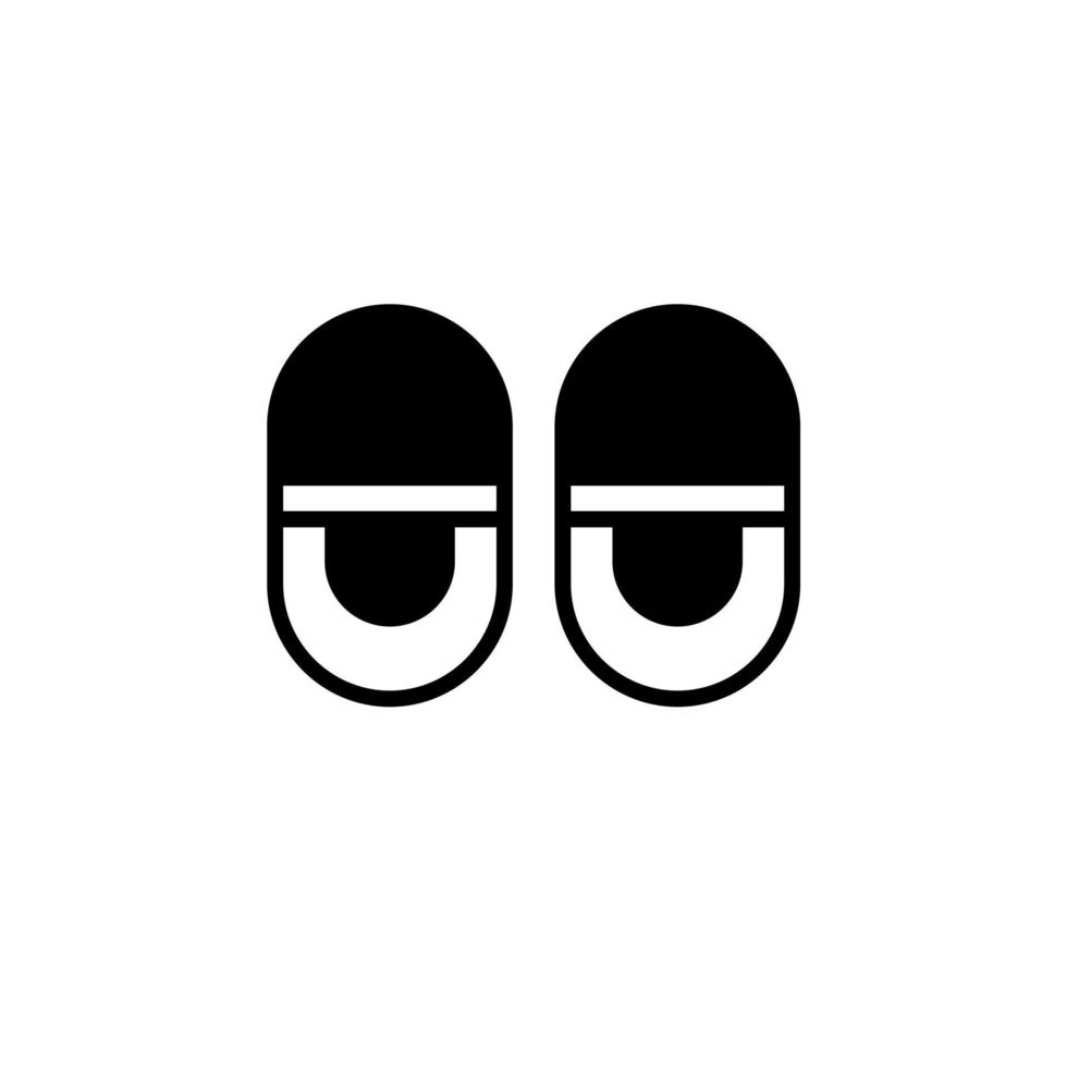 Sandal, Footwear, Slipper, Flip-Flop Solid Line Icon Vector Illustration Logo Template. Suitable For Many Purposes.