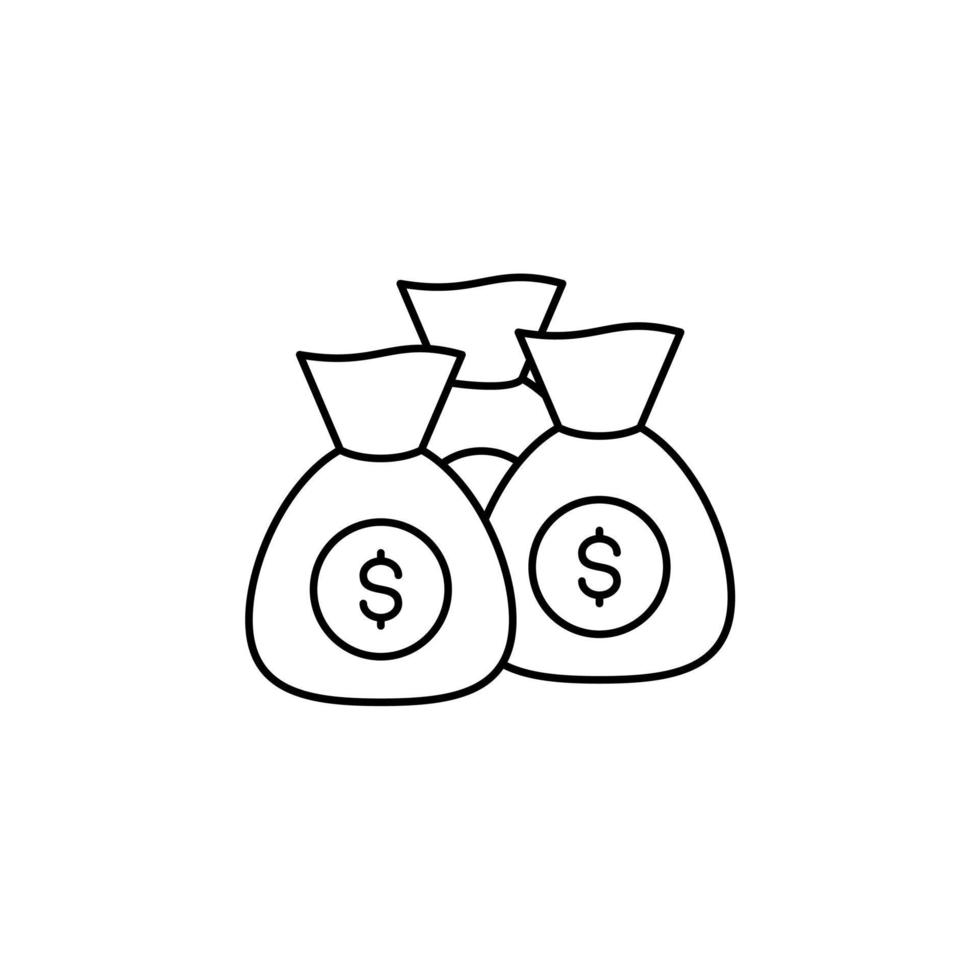 dinero, efectivo, riqueza, pago línea delgada icono vector ilustración logotipo plantilla. adecuado para muchos propósitos.