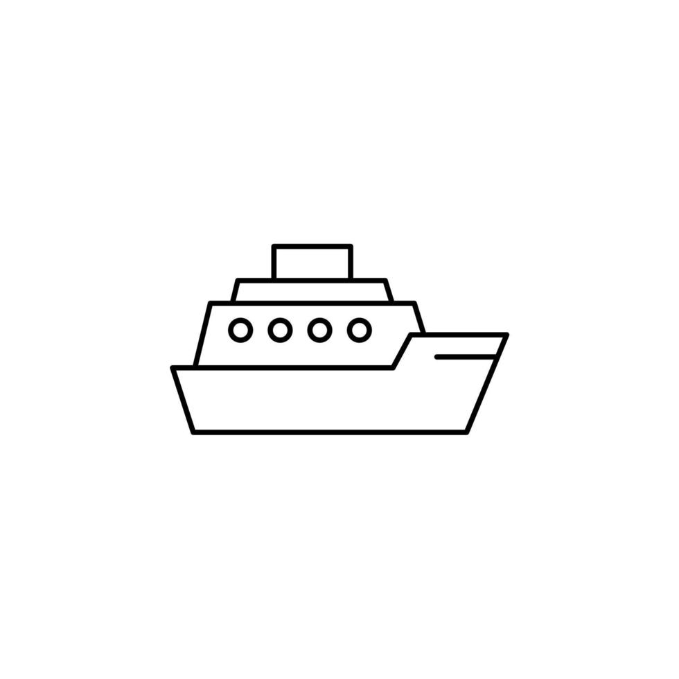 Ship, Boat, Sailboat Thin Line Icon Vector Illustration Logo Template. Suitable For Many Purposes.