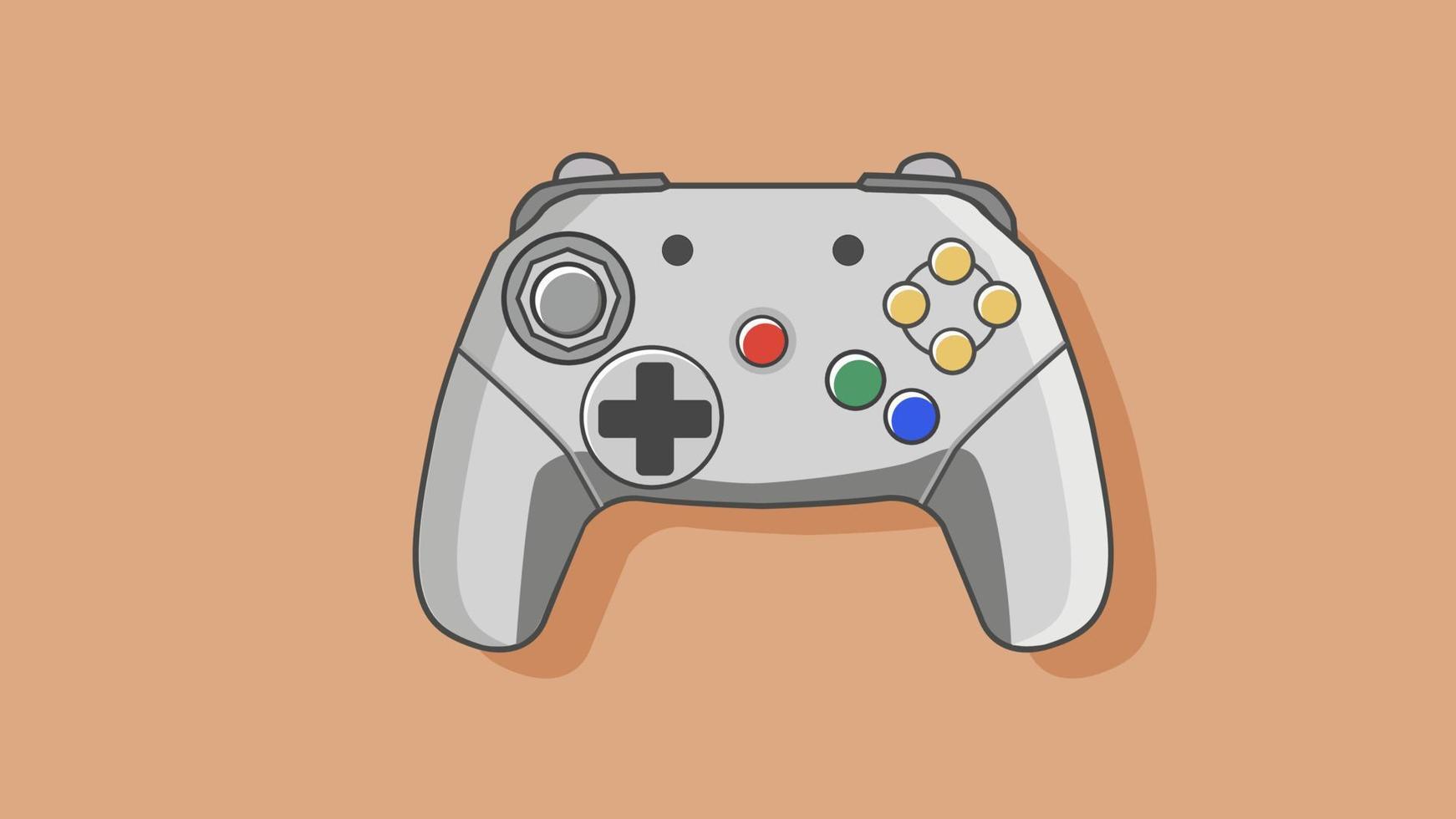 Retro video game controller flat vector illustration.