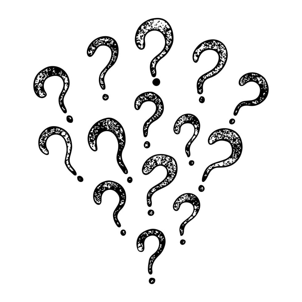 Set of hand drawn question marks. vector illustration.