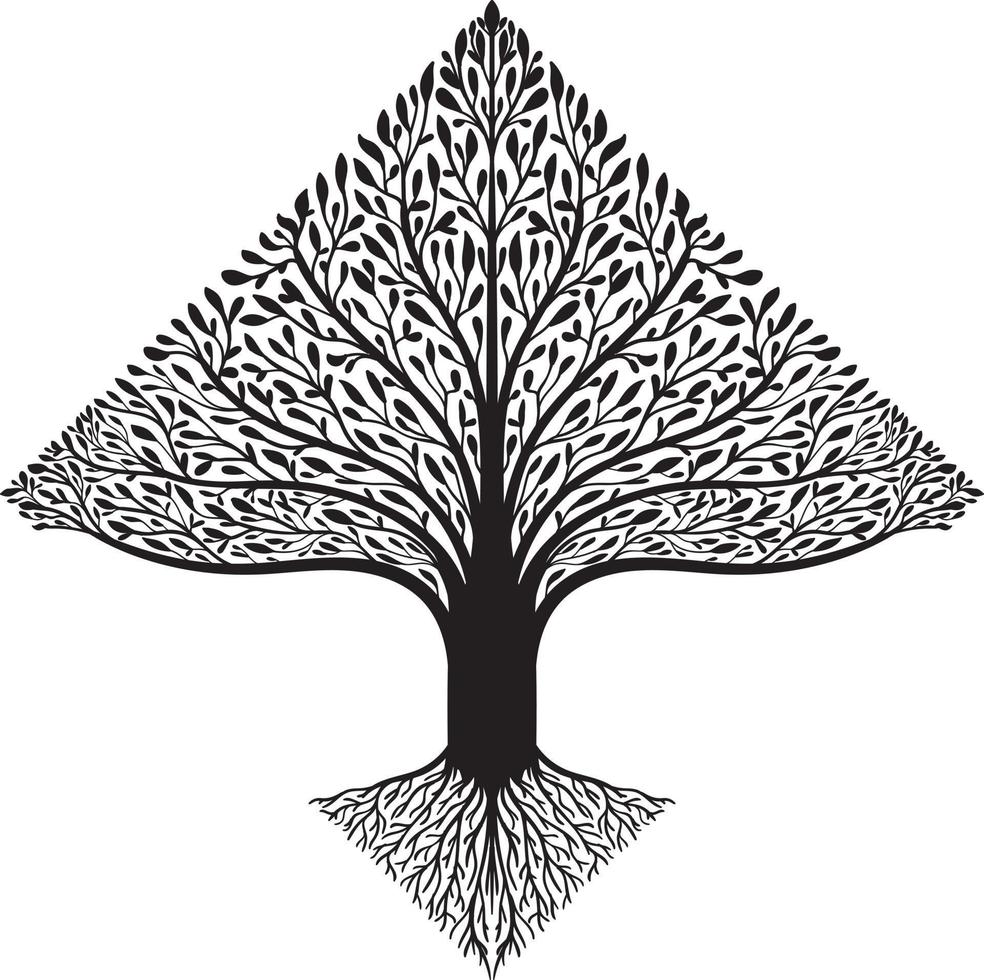 Tree Silhouette in Black vector