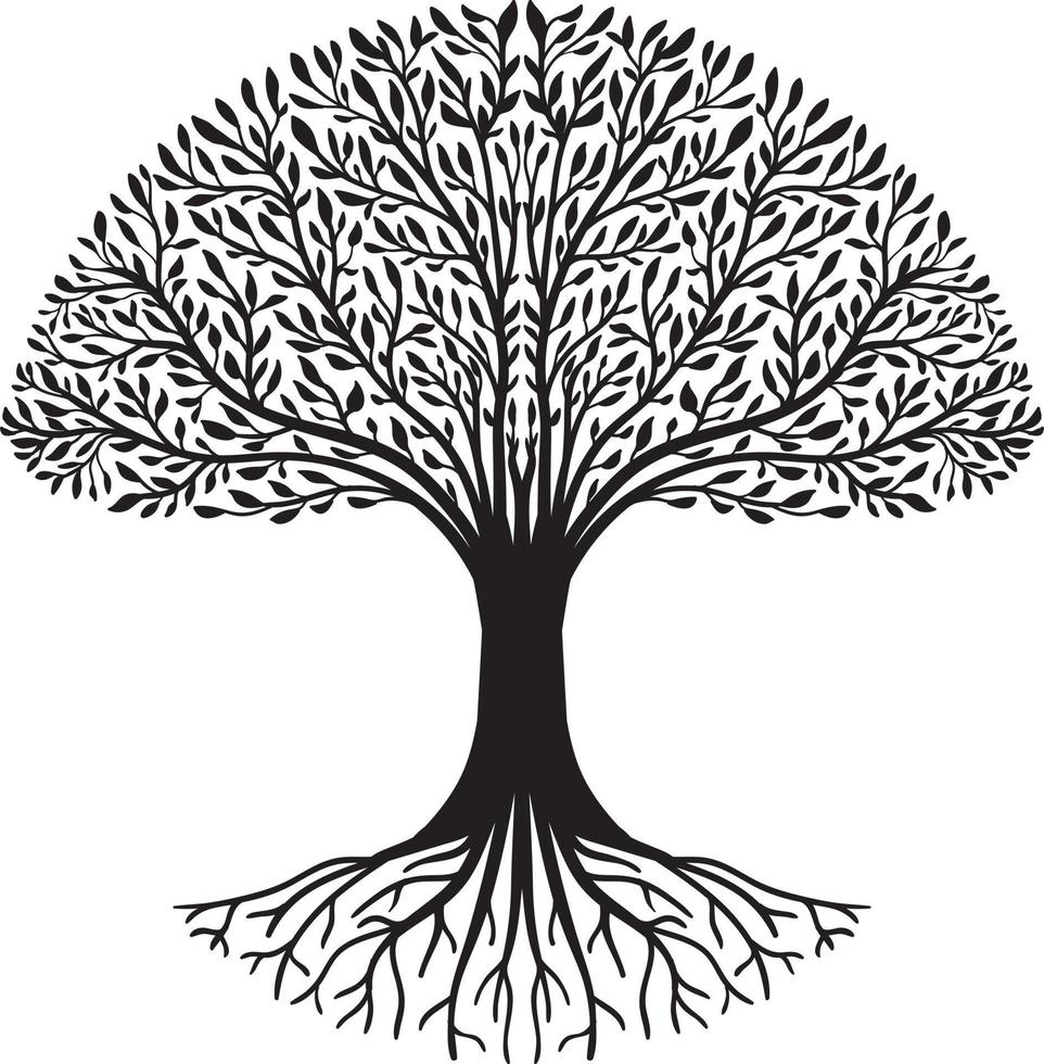 Tree Silhouette in Black vector
