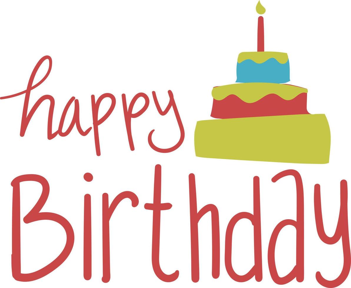 Happy Birthday Text in Cute Style vector