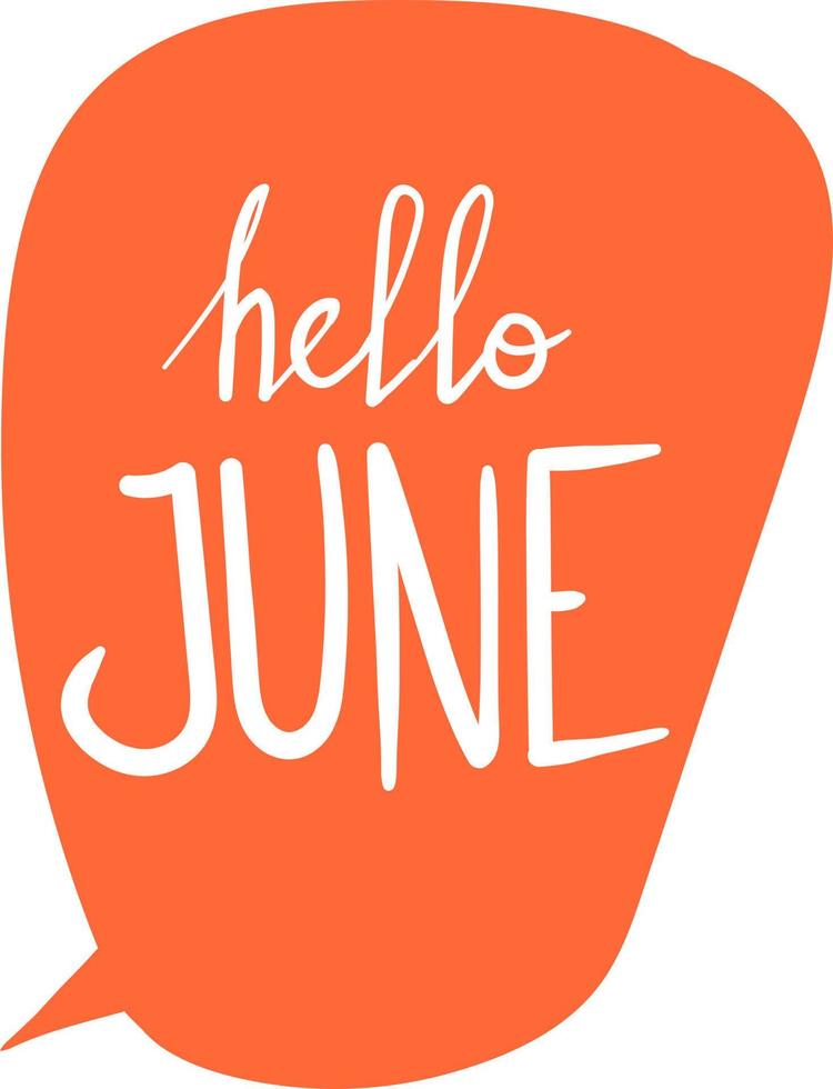 Hello June Text vector