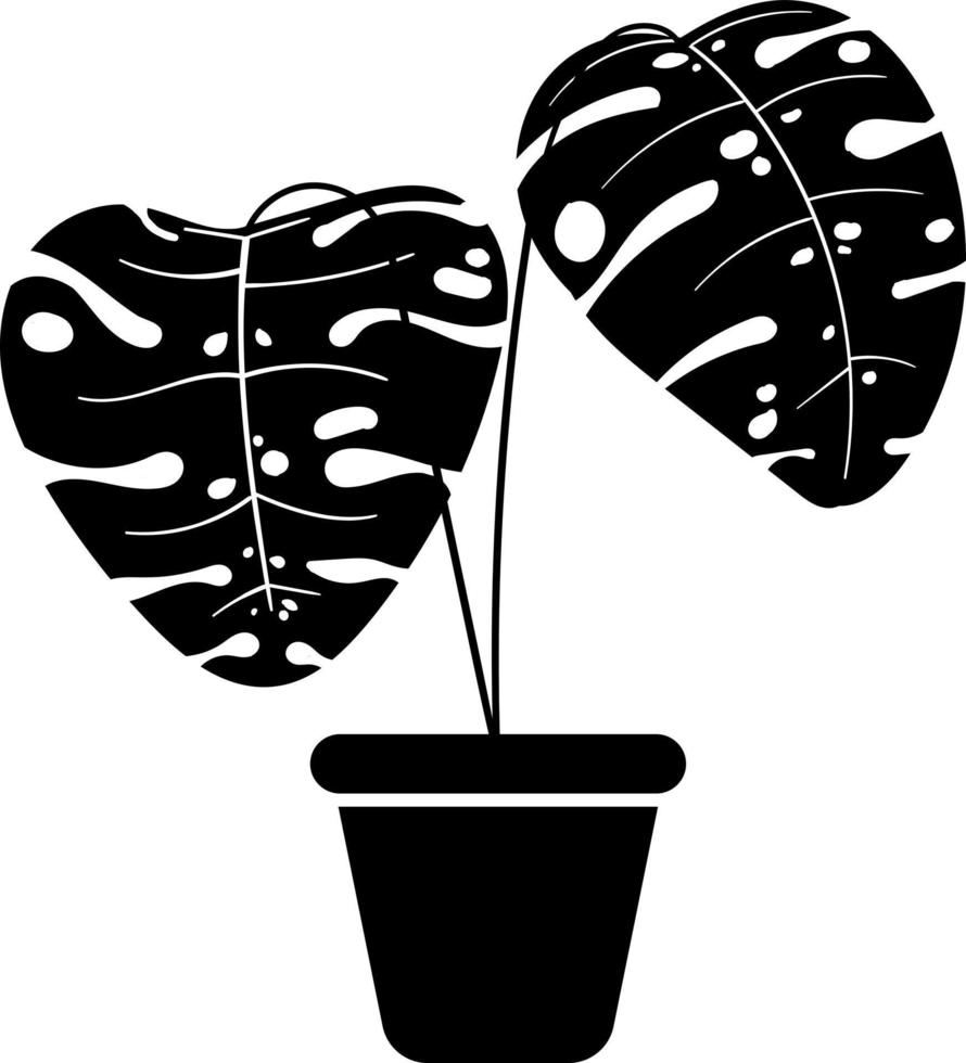 Silhouette of Monstera Leaf vector