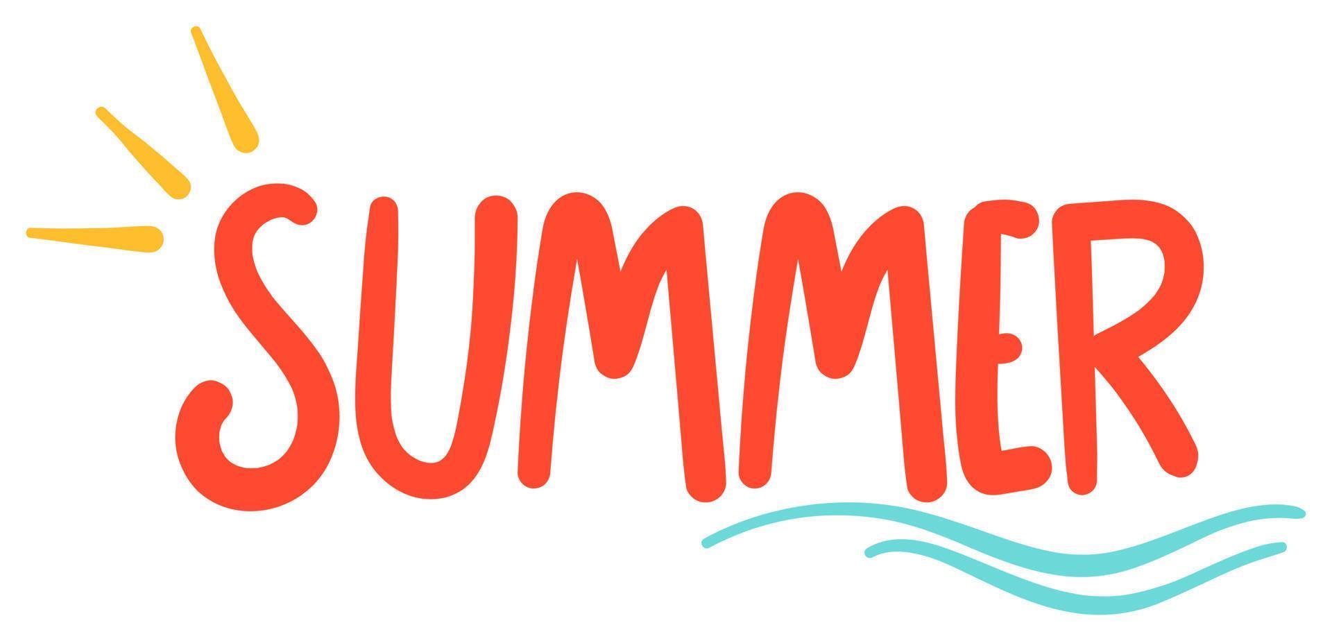 Summer Text in Cute Style vector