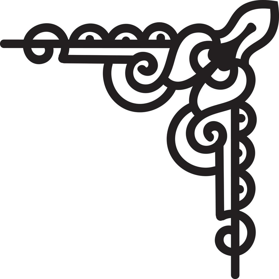 Corner Ornament in Outline Style vector