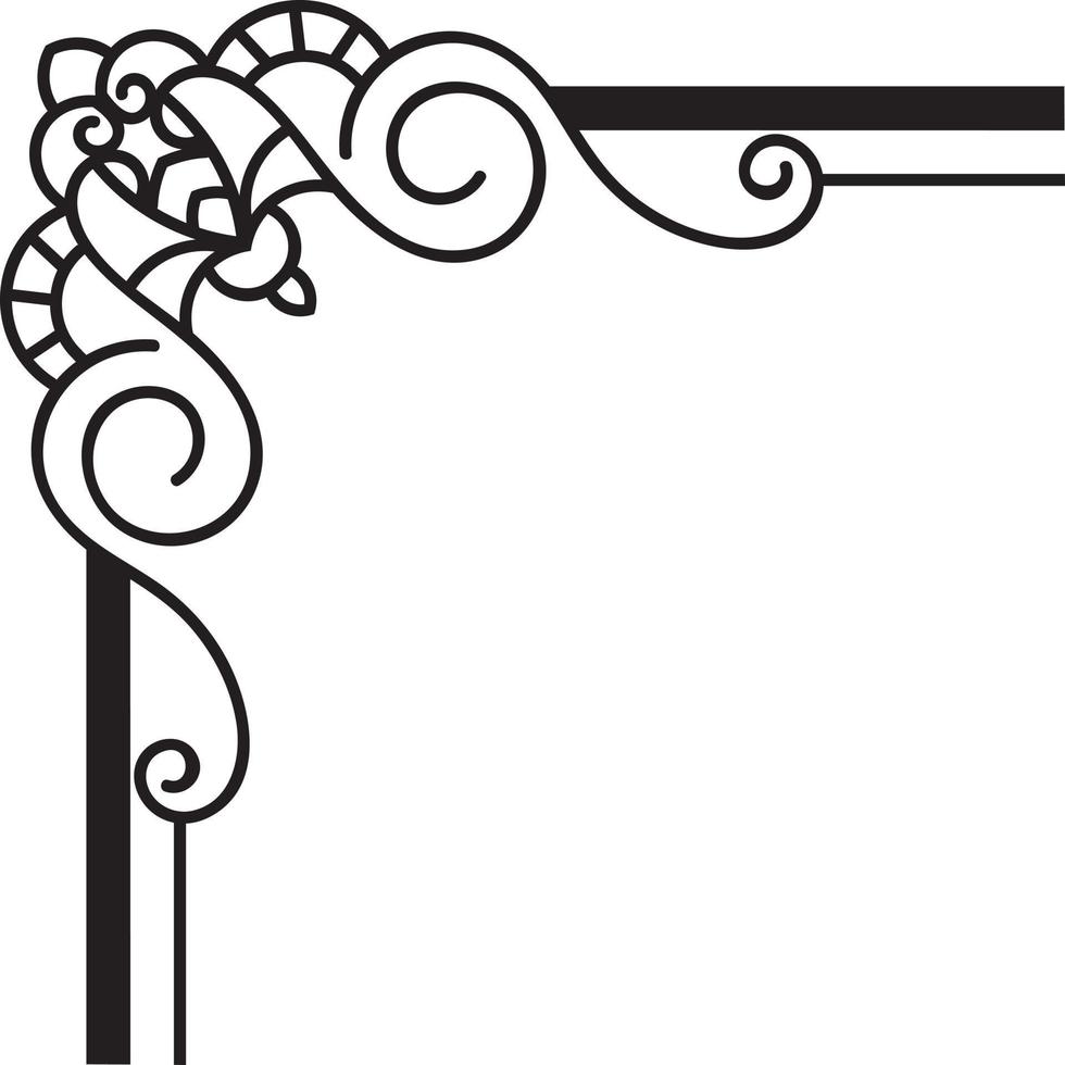 Corner Ornament in Outline Style vector