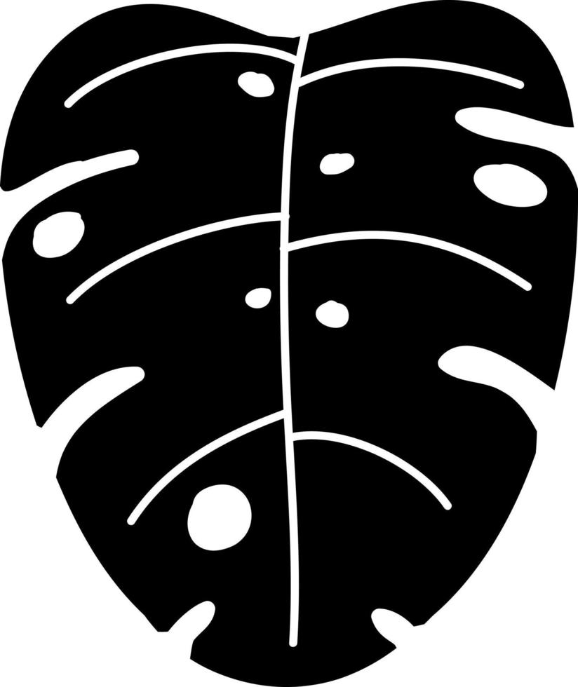 Silhouette of Monstera Leaf vector