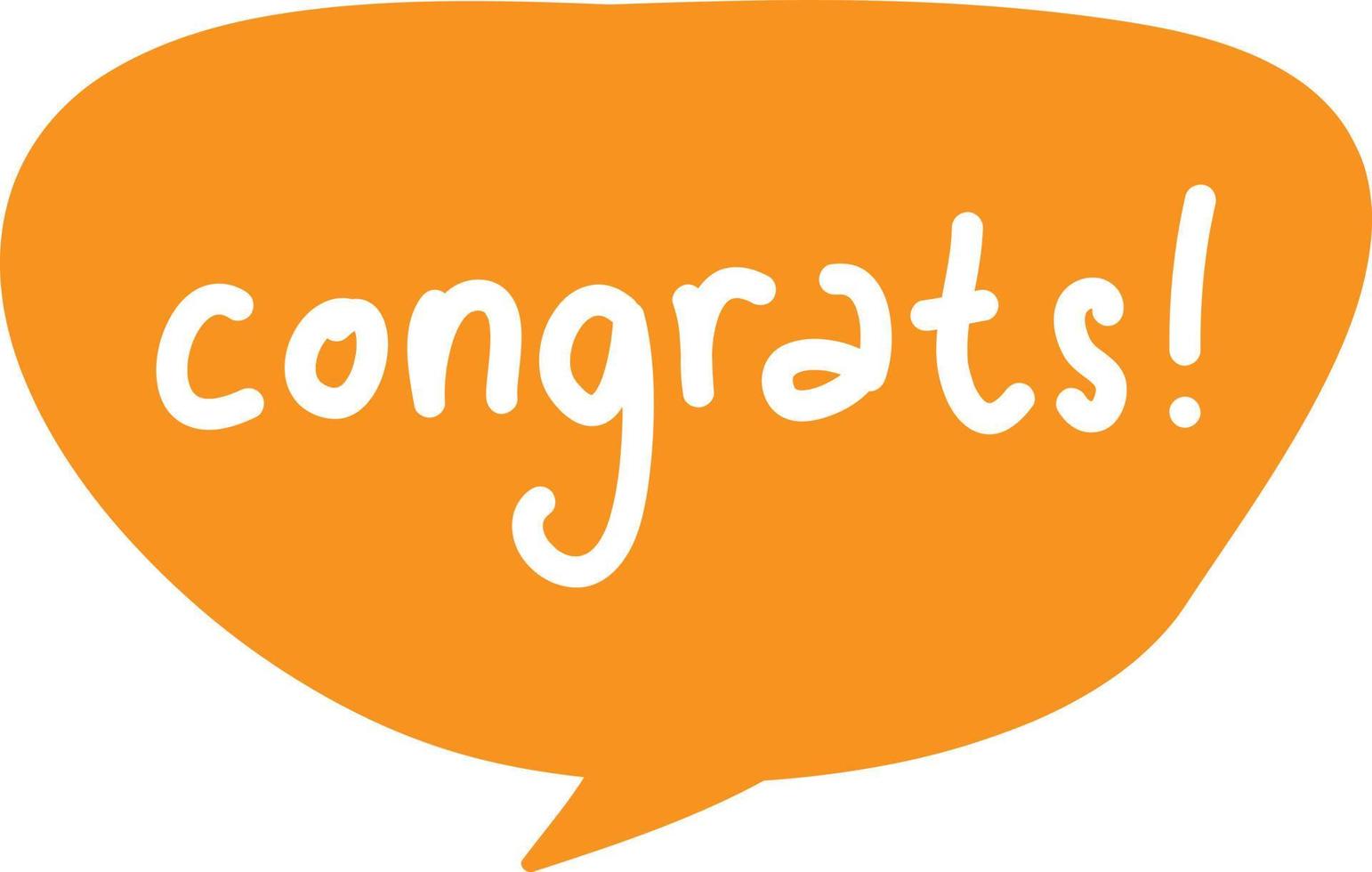 Congratulations Text in Cute Style vector