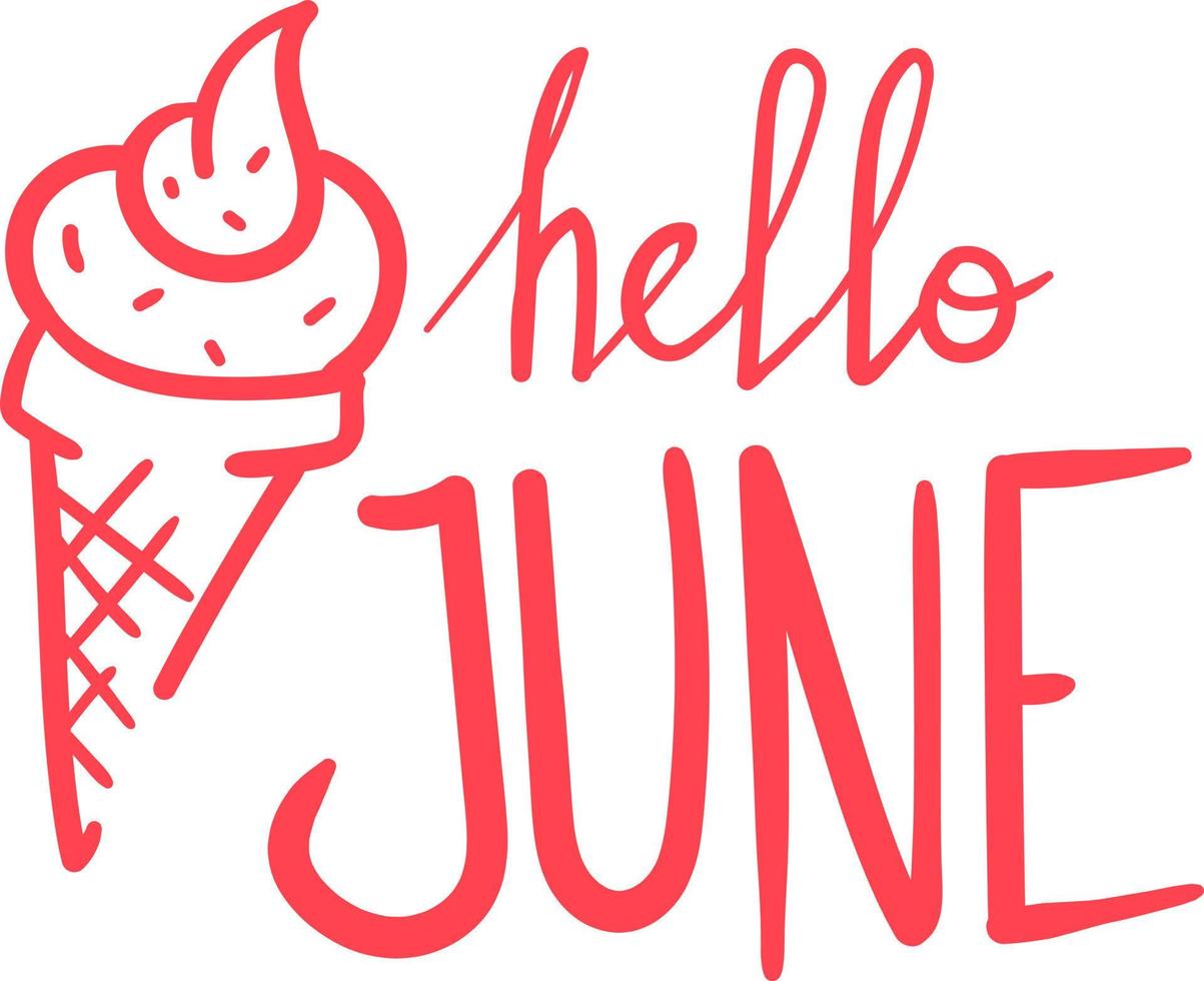 hola junio texto vector