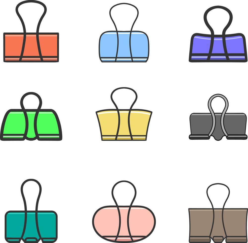 Binder Clip in Cute Style vector