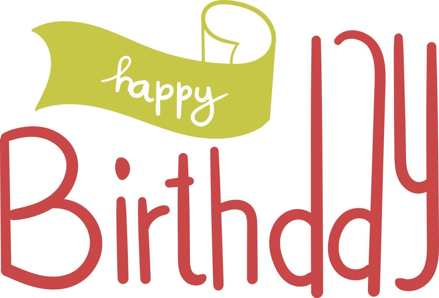 Happy Birthday Text in Cute Style vector