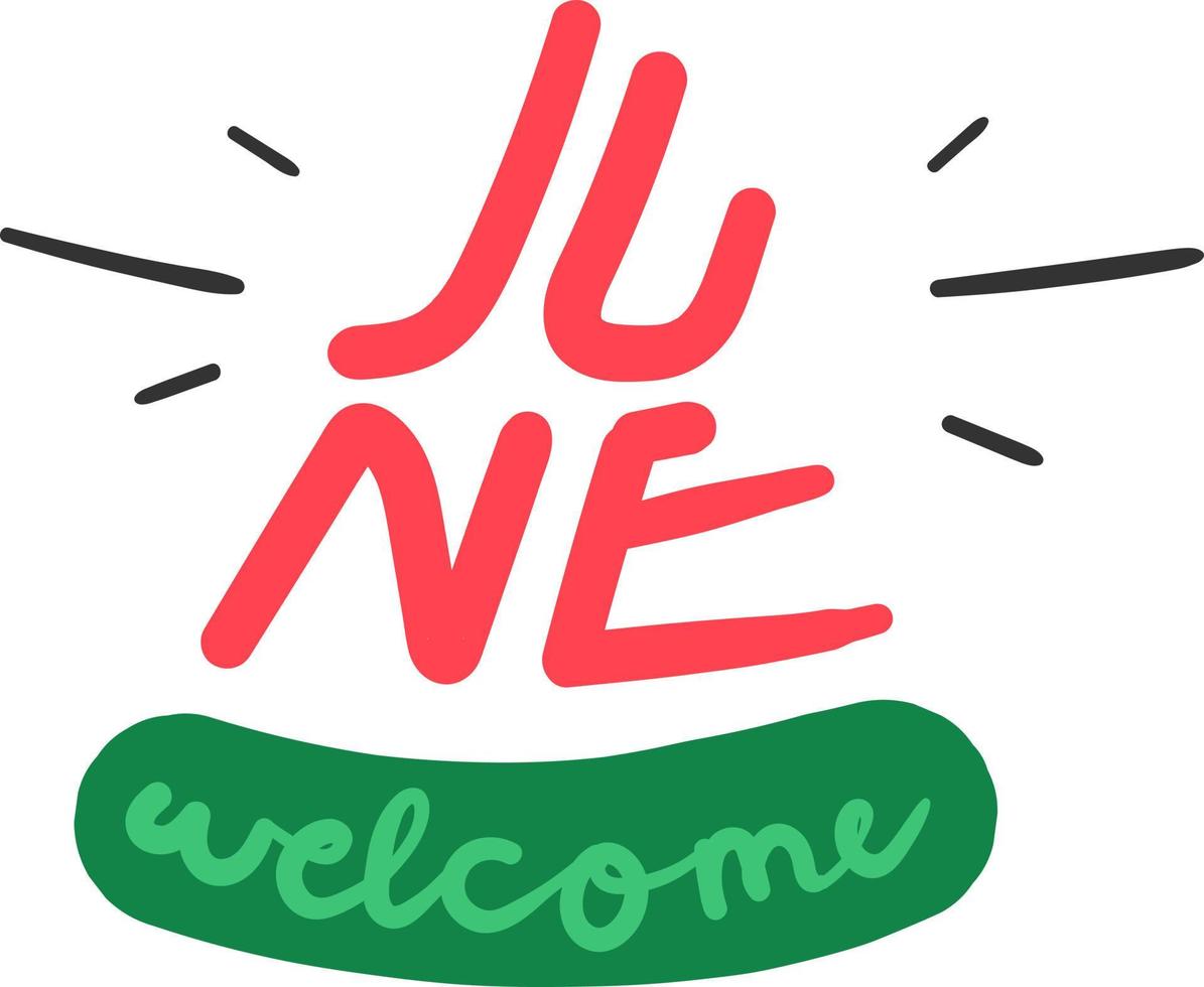 Welcome June Text vector