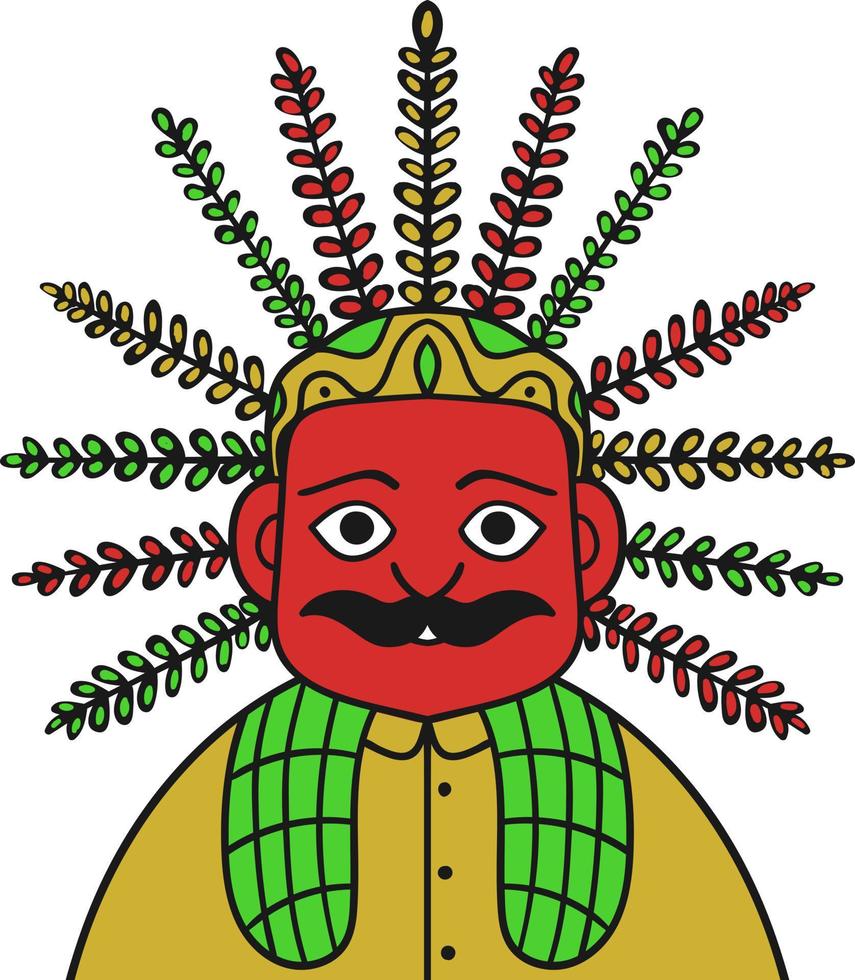 ondel ondel también conocido como mascota tradicional indonesia vector