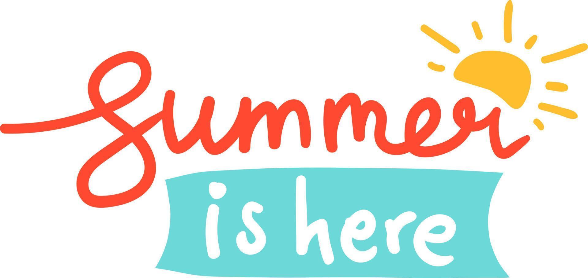 Summer Text in Cute Style vector