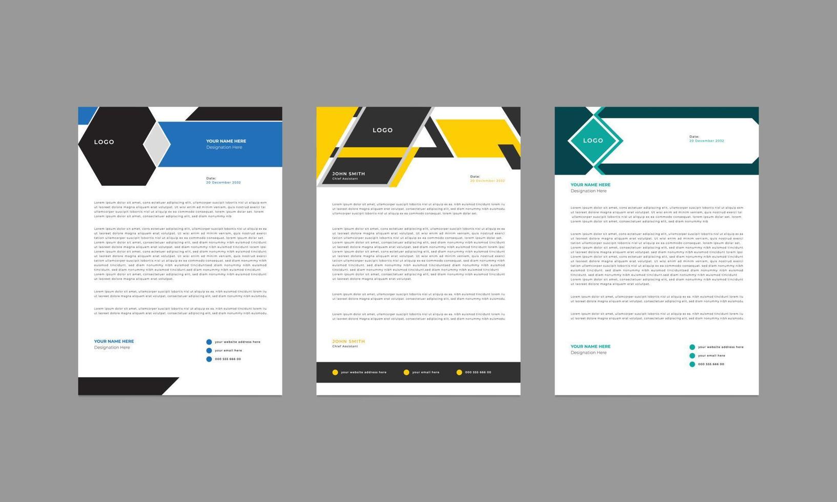 Elegant and modern business letterhead template design..eps vector
