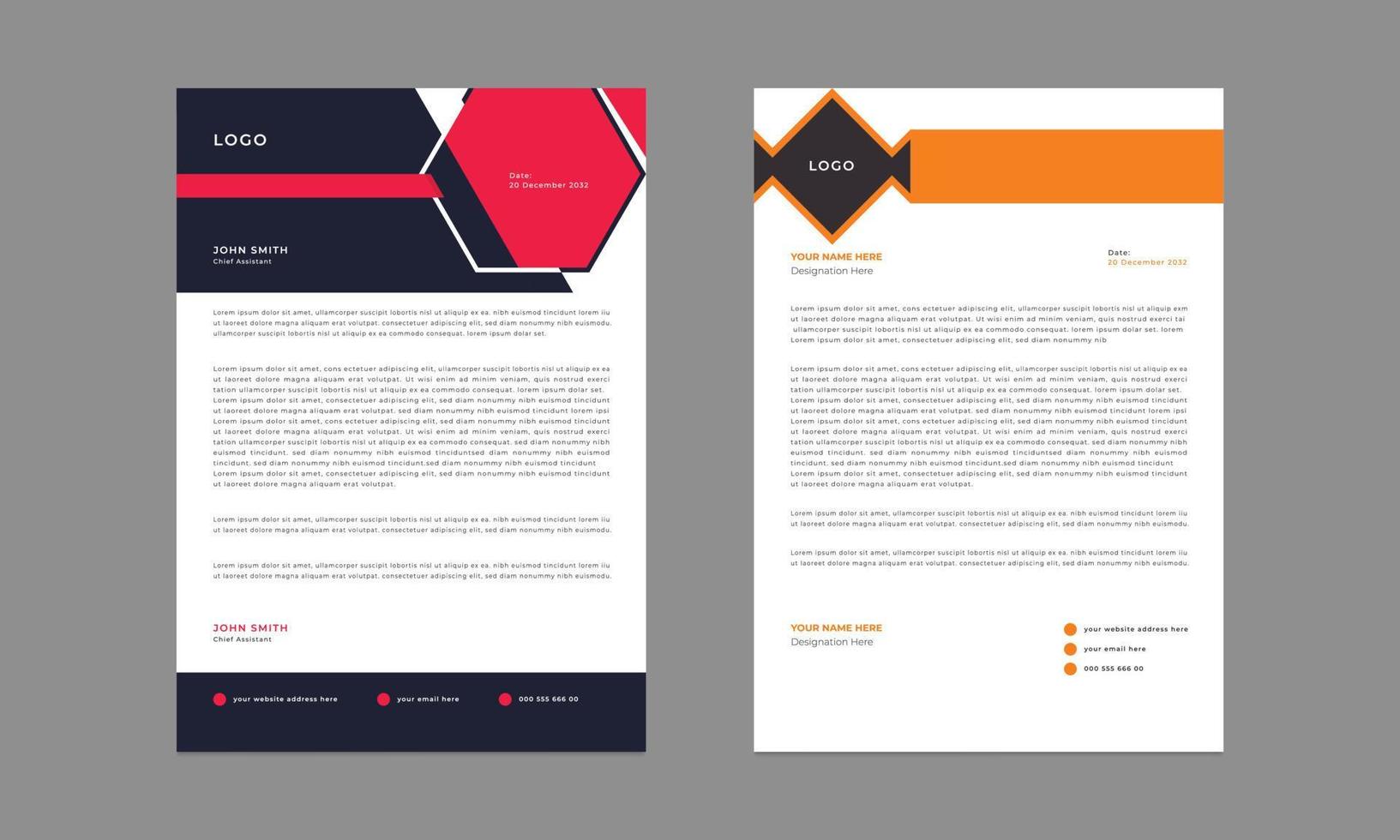 Business letterhead template design. vector illustration..eps