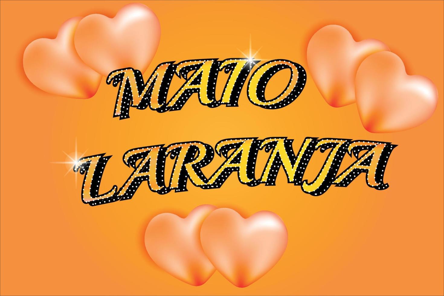 anuncio de maio laranja con corazones naranjas vector