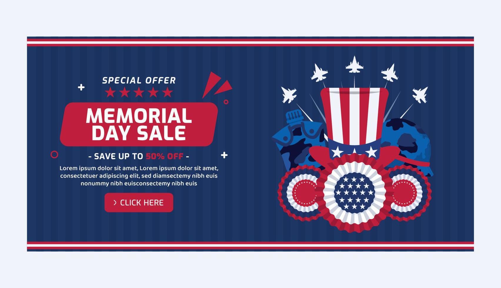 Memorial day Sale banner vector