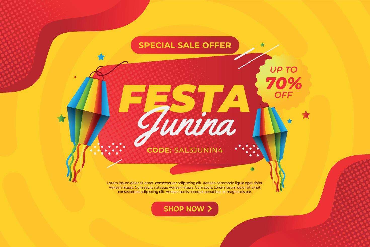 fondo de venta de degradado de festa junina con descuento vector