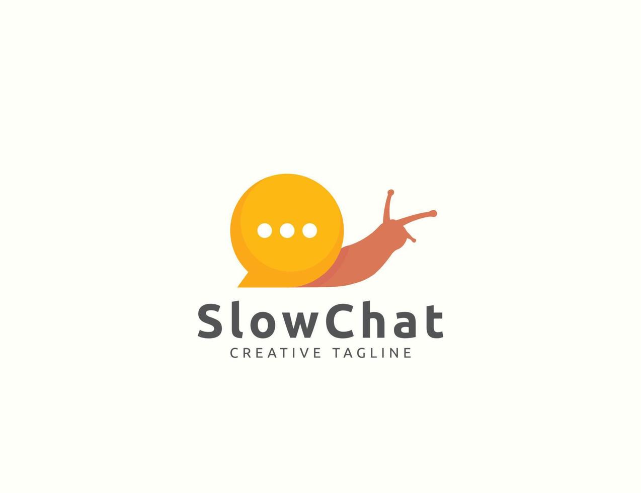 Chat bubble logo with snail design vector