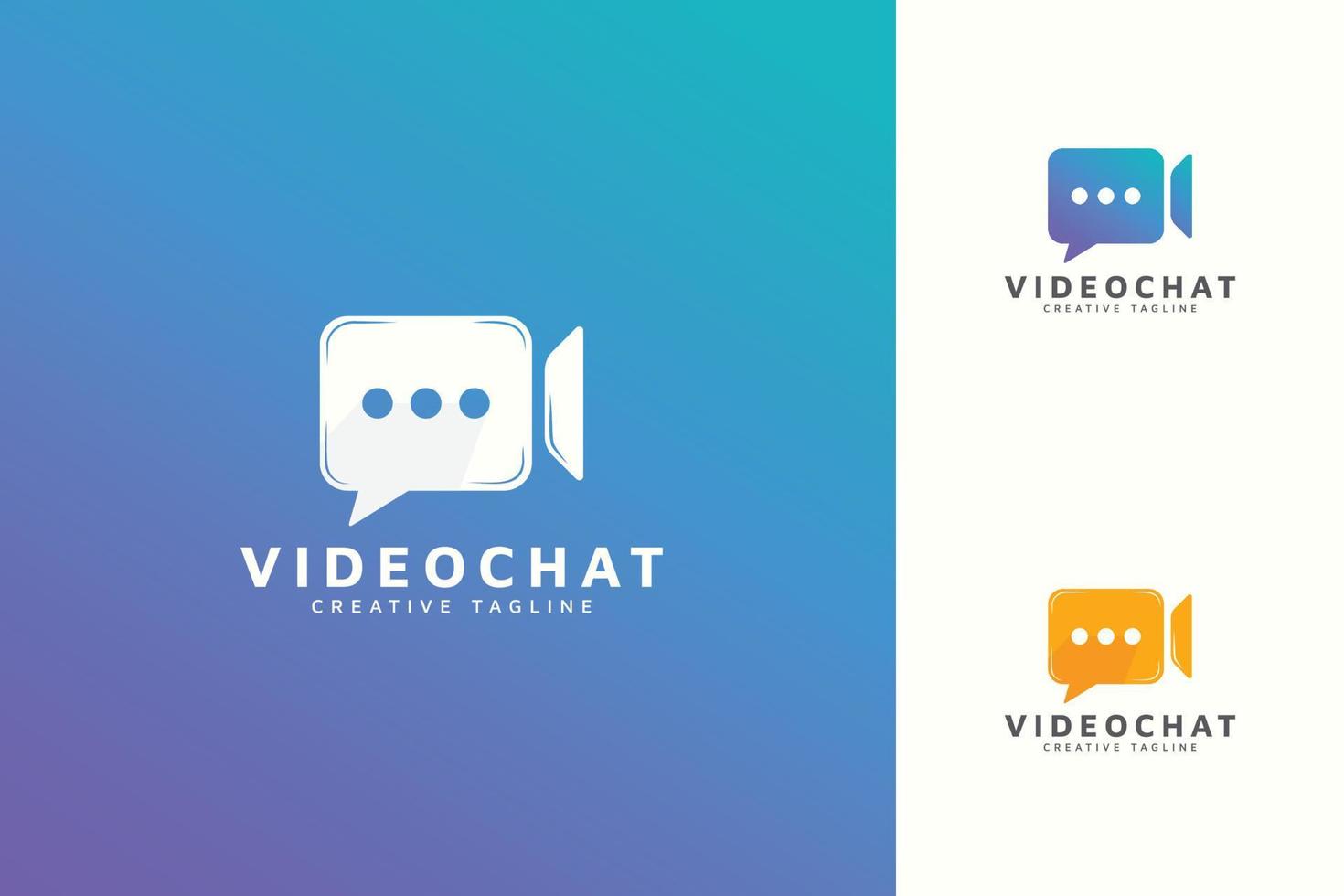 Camera and chat logo design vector