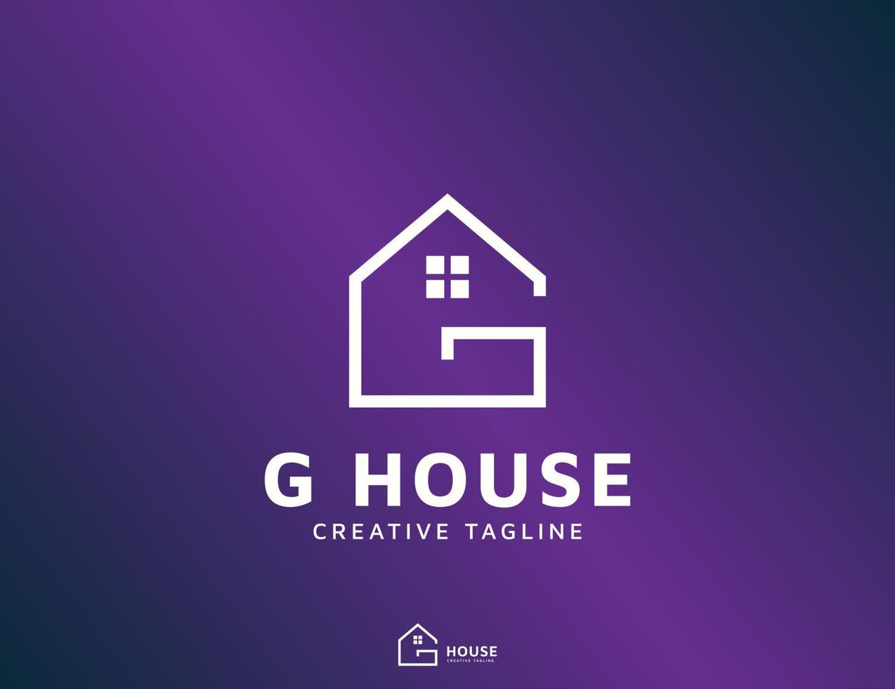 House with letter g logo design vector