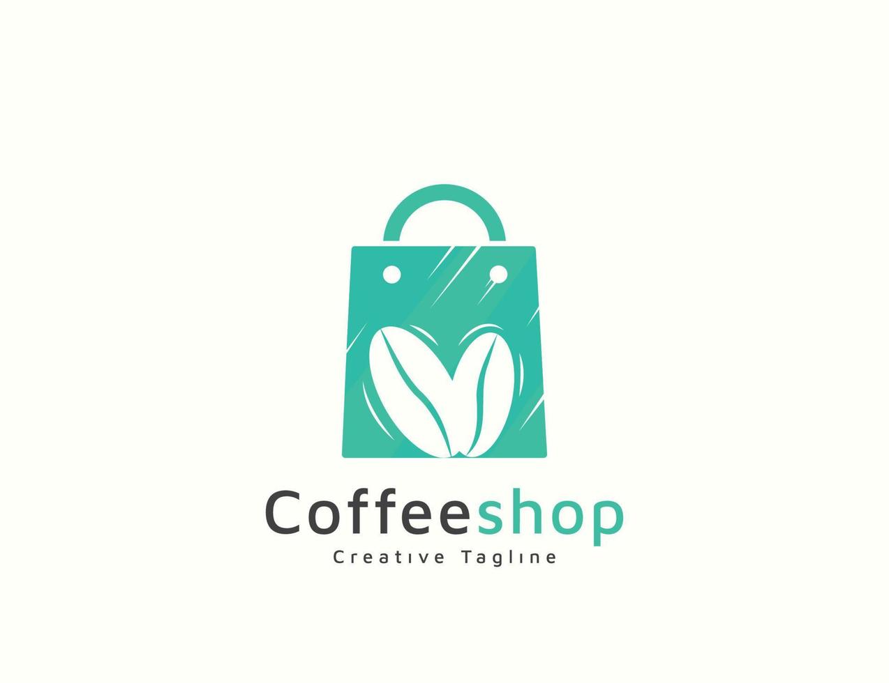 cafetería con diseño de logotipo de bolsa vector