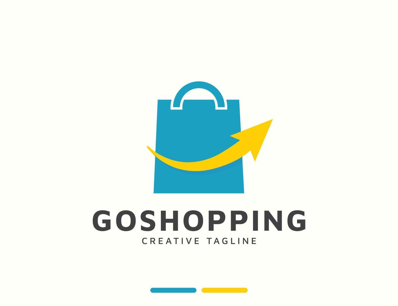 Shop logo with arrow design vector