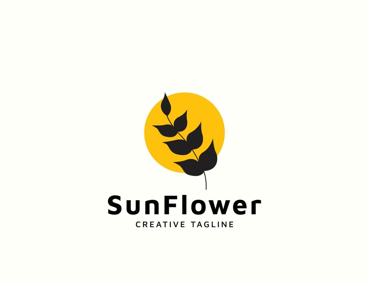 Flower logo with sun design vector