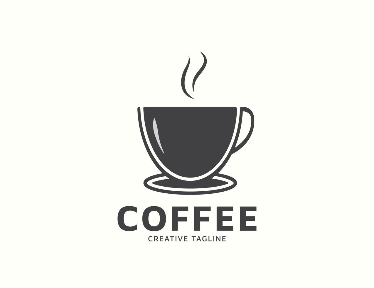 Hot coffee drink logo design vector