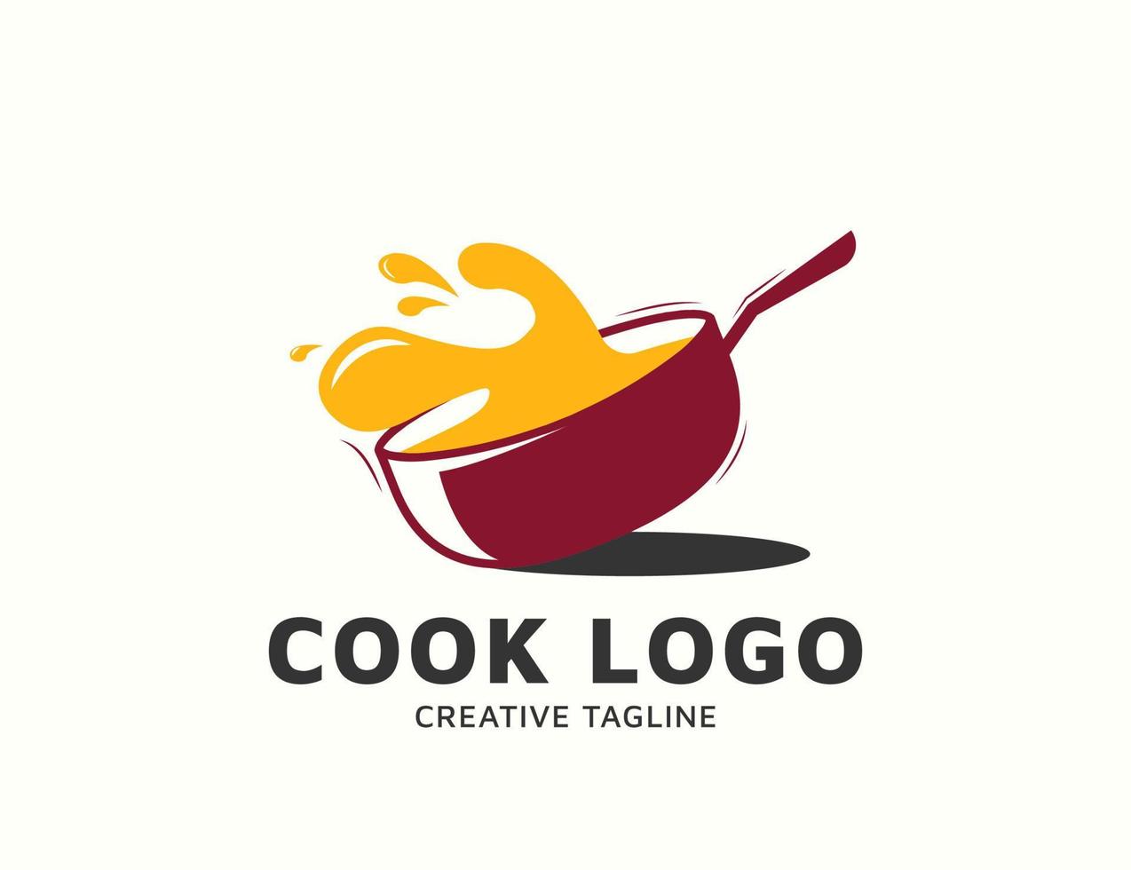 Simple flat cook logo design vector