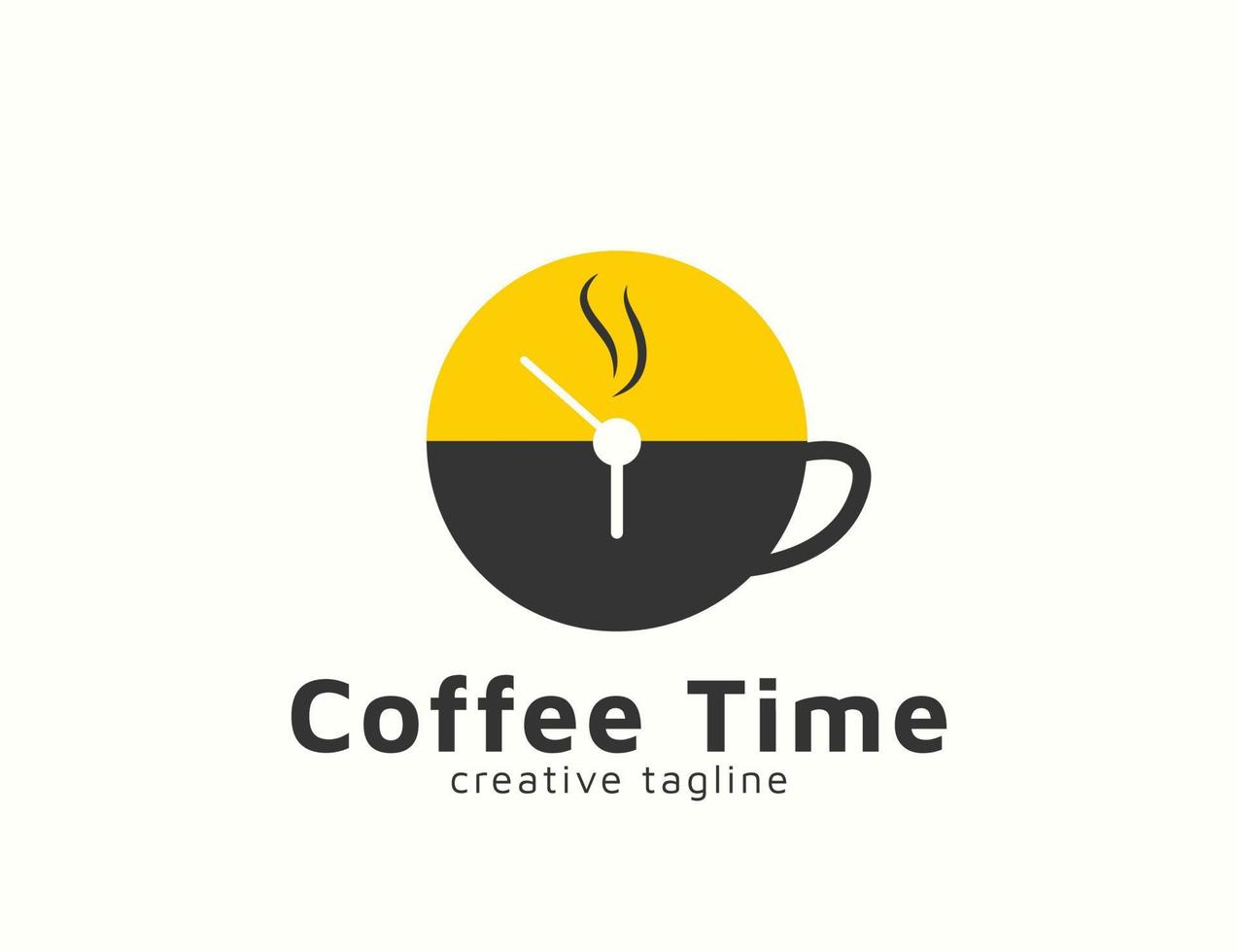 Coffee time logo with hour hand design vector