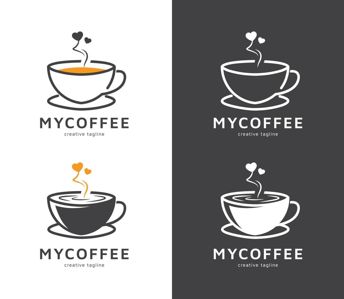 conjunto de diseño de logotipo de café vector