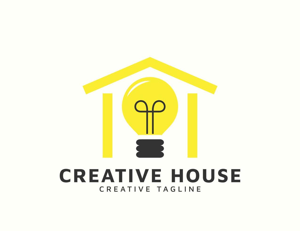 Creative lamp house logo design vector