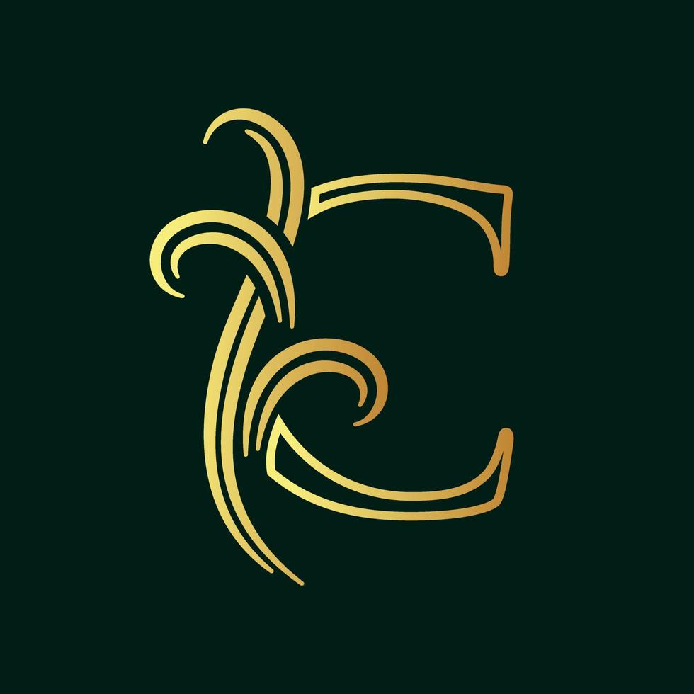 Elegant Initial C Line 7946520 Vector Art at Vecteezy