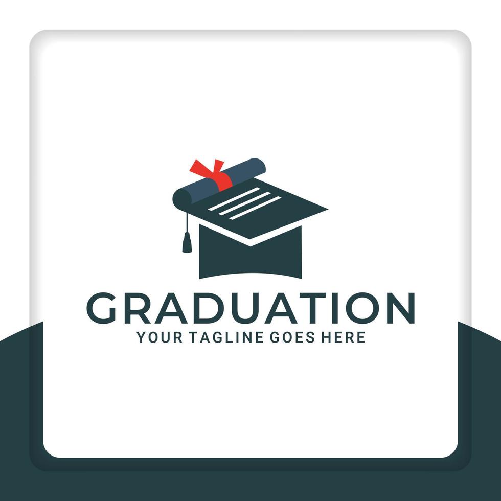 sombrero de graduación con vector de diseño de logotipo de certificado